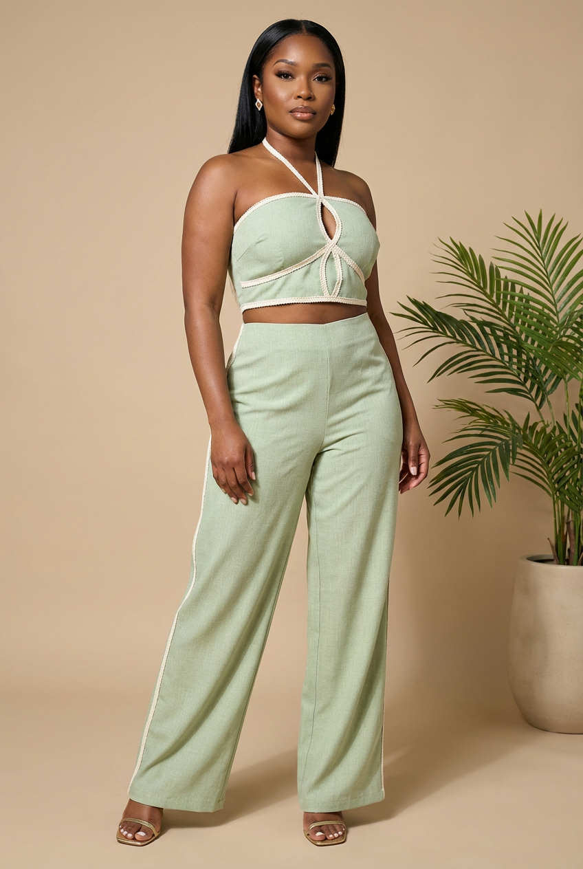Pistachio Promise Halter Co Ord