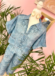 Denim Alluded Co Ord Set