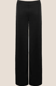 Black Satin Signature Trousers