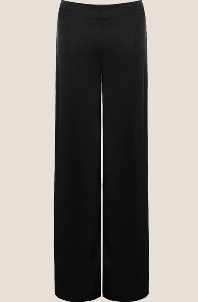 Black Satin Signature Trousers
