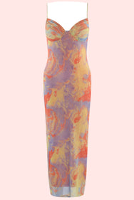Island Swirl Sweetheart Midi Dress