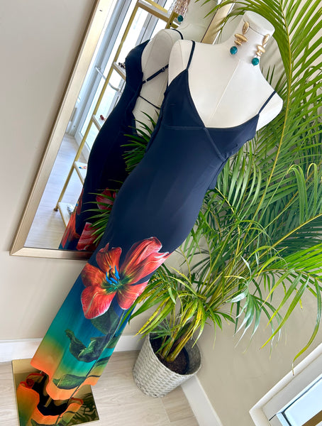 After Dark Bloom Printed Maxi Dress