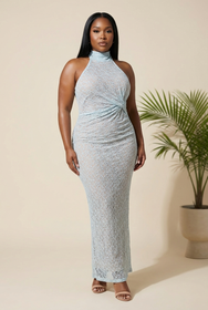 Something Blue Lace Maxi Gown