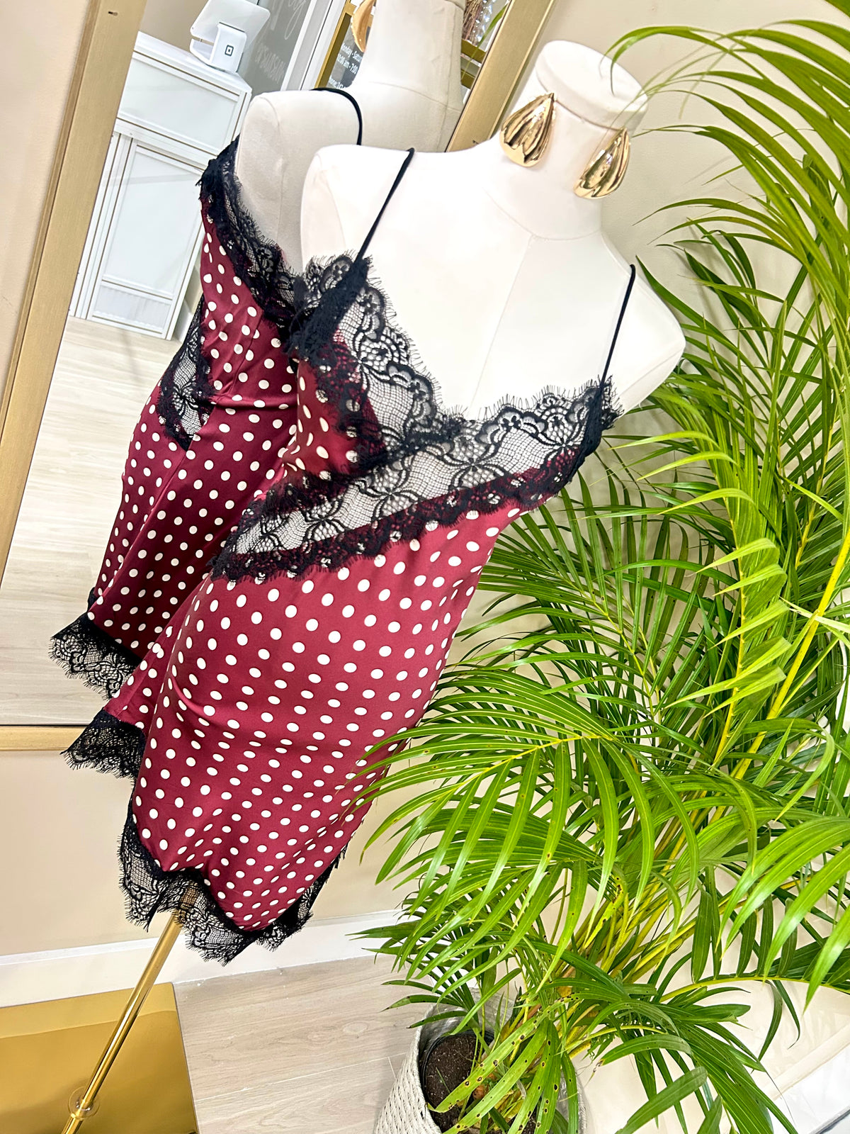 Vintage Rouge Lace Slip Dress