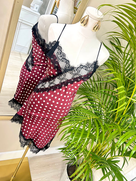 Vintage Rouge Lace Slip Dress