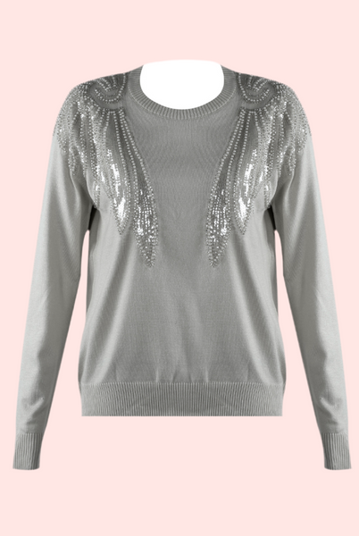 Silver Serenade Knit Top