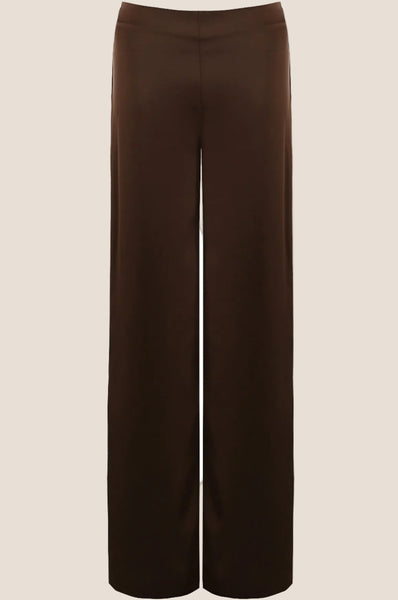 Brown Satin Signature Trousers