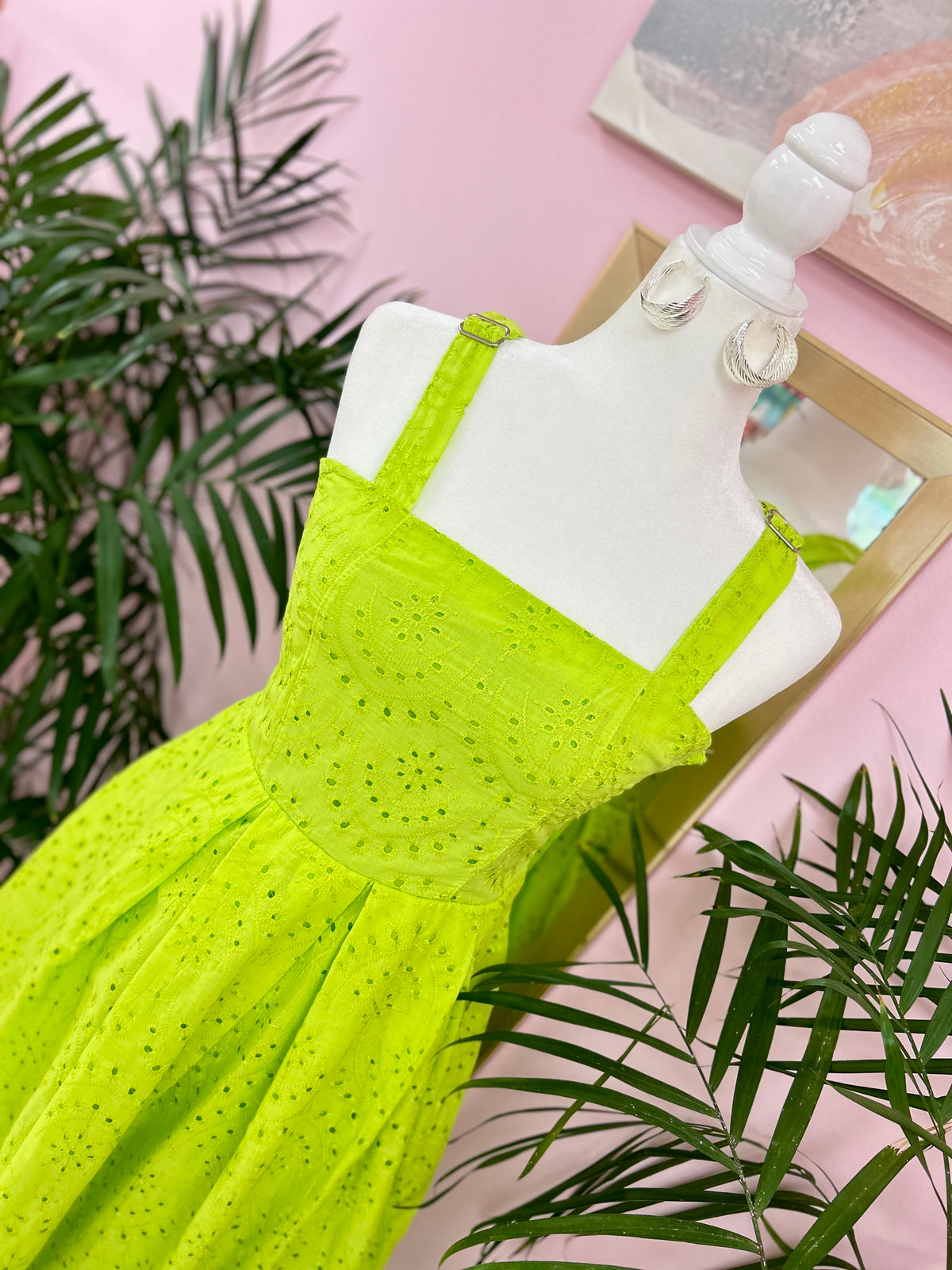 Keylime Pop Eyelit Midi Dress