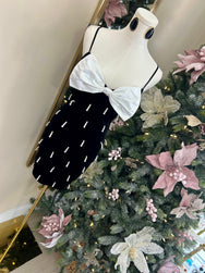 Midnight Belle Bow Mini Dress