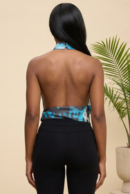 Ocean Eyes Printed Halter Blouse