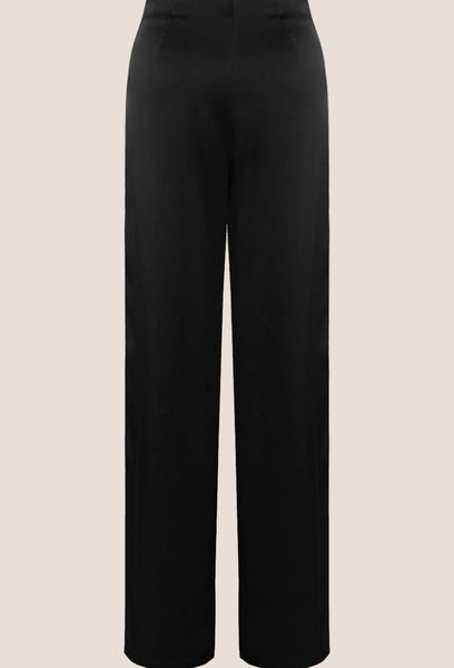 Black Satin Signature Trousers