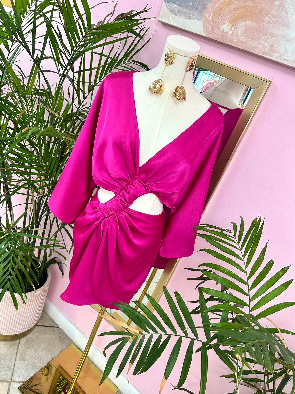 Magenta Heat Satin Dress