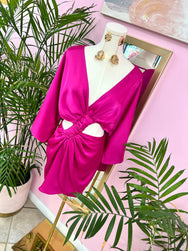 Magenta Heat Satin Dress