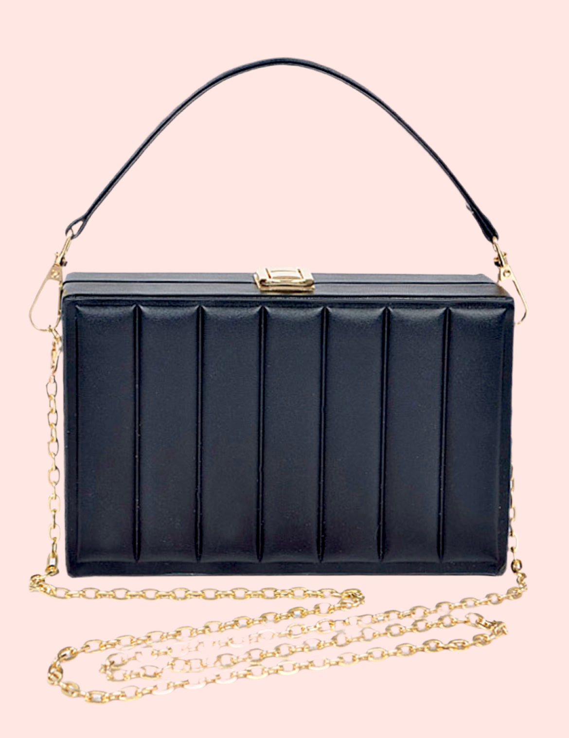 Black Simply Plush Box Clutch