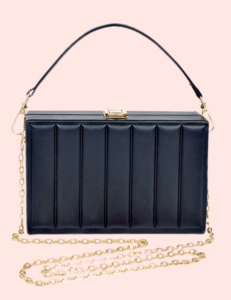 Black Simply Plush Box Clutch