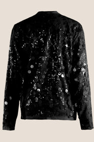 Noir Shimmer Splendor Wrap Blouse