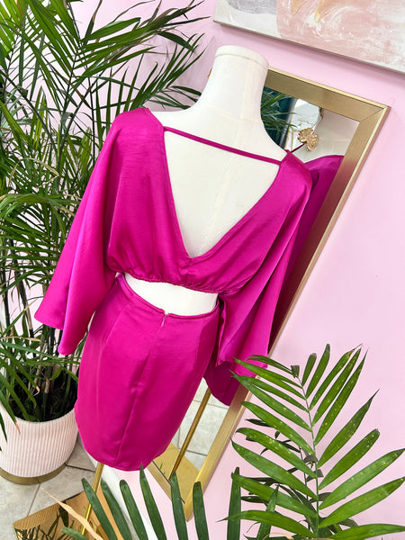 Magenta Heat Satin Dress