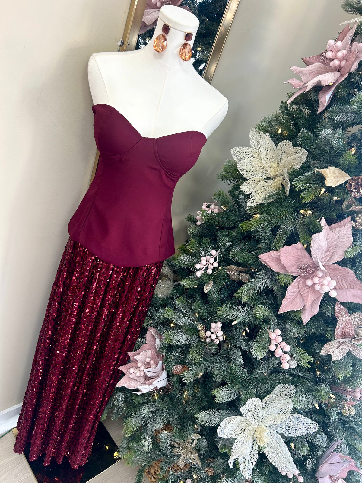 Merlot Royale Sequin Maxi Dress