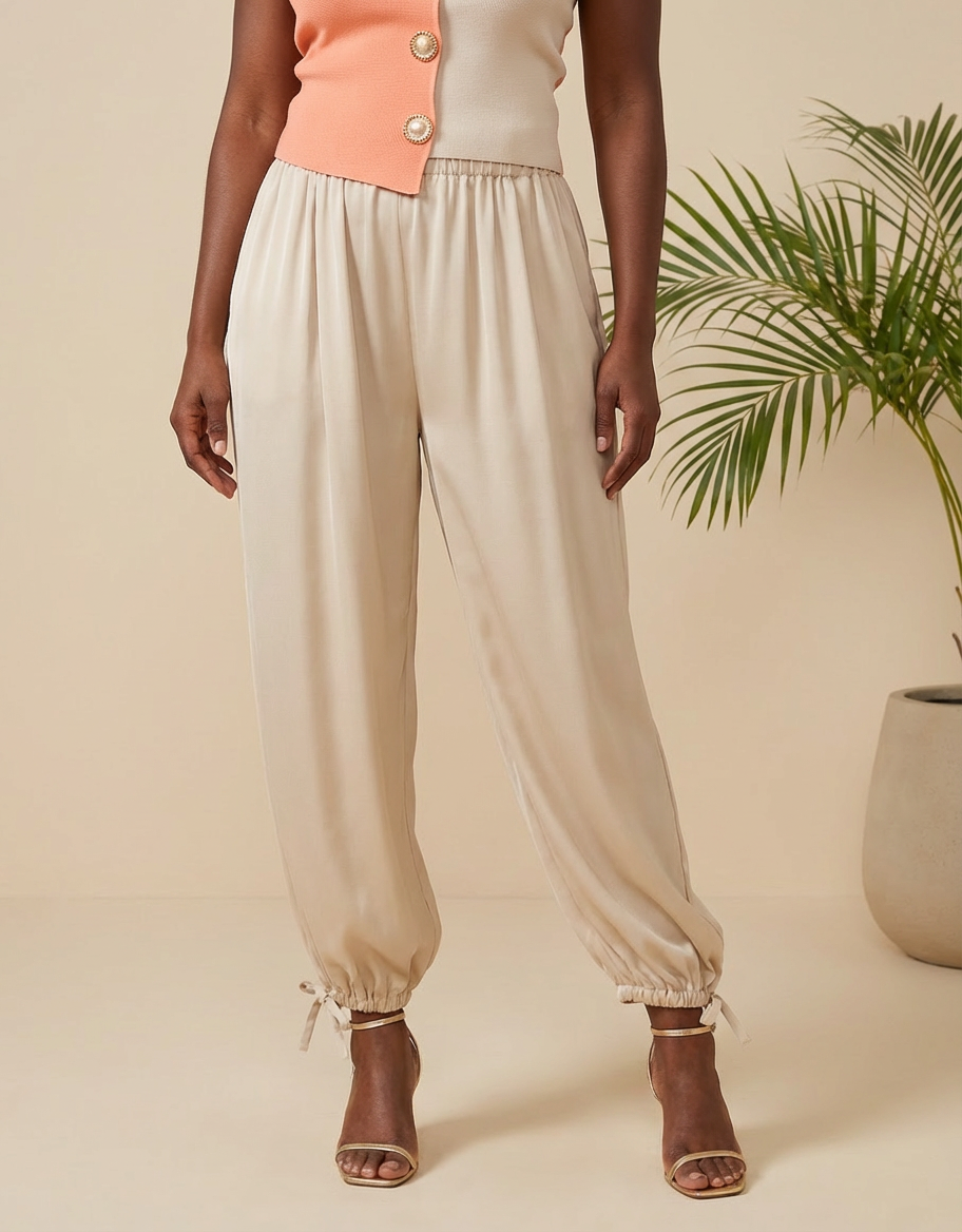 Dubai Breeze Satin Harem Pants