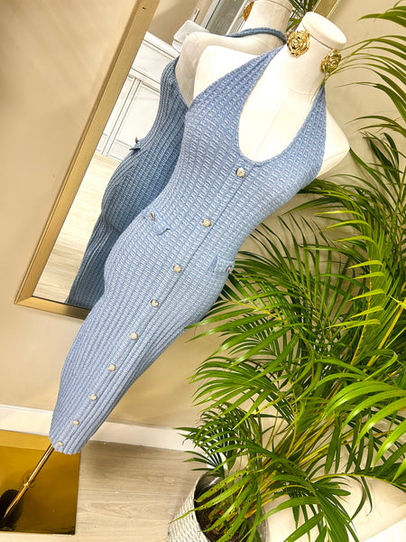 Opalite Sky Knit Halter Midi Dress