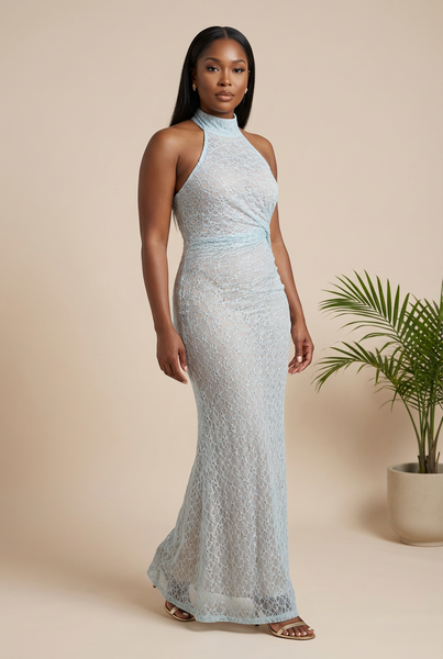 Something Blue Lace Maxi Gown