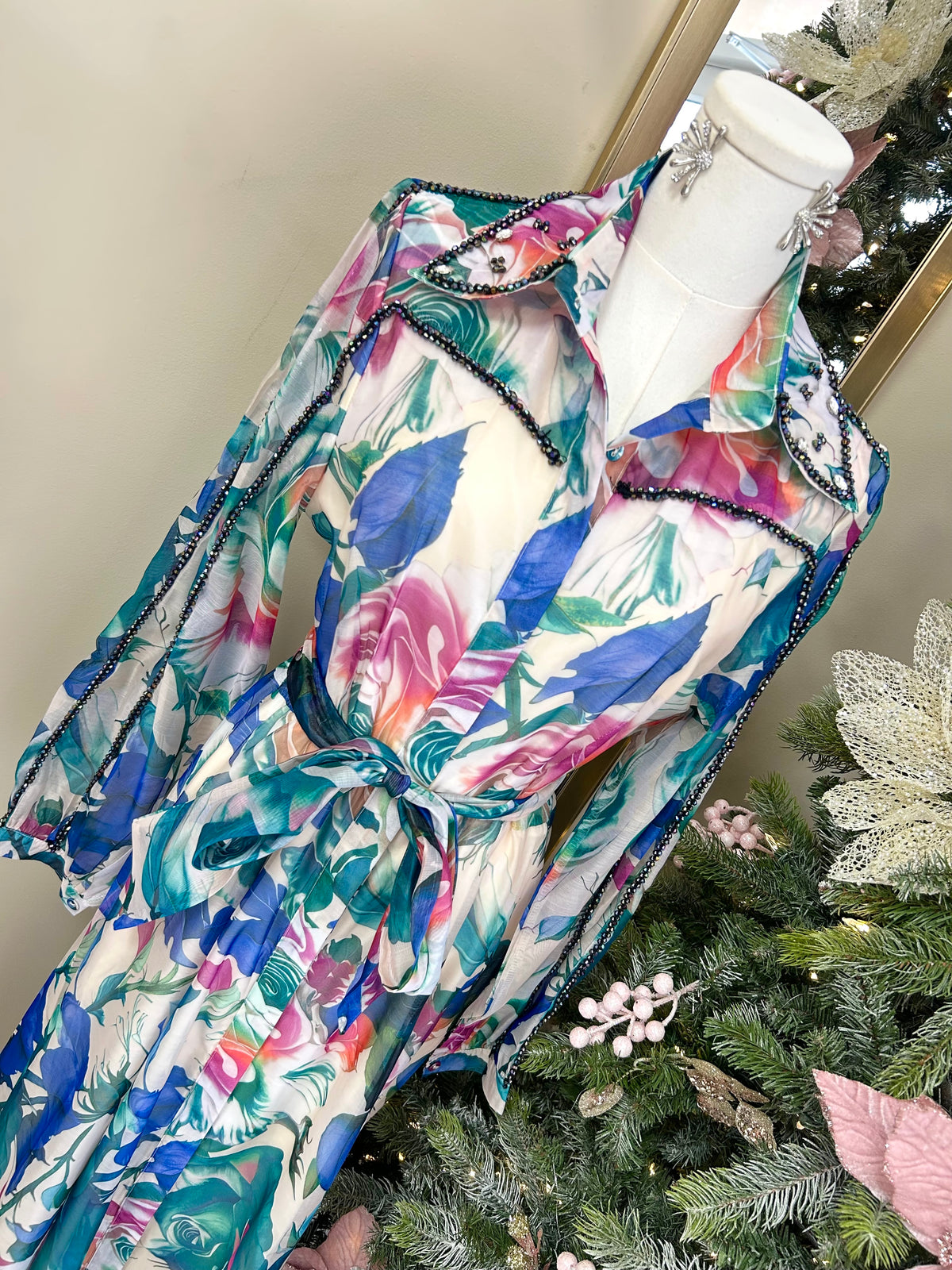 Enchanted Garden Beaded Maxi Dress