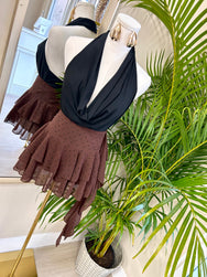 Cocoa Dots Flounce Mini Skirt