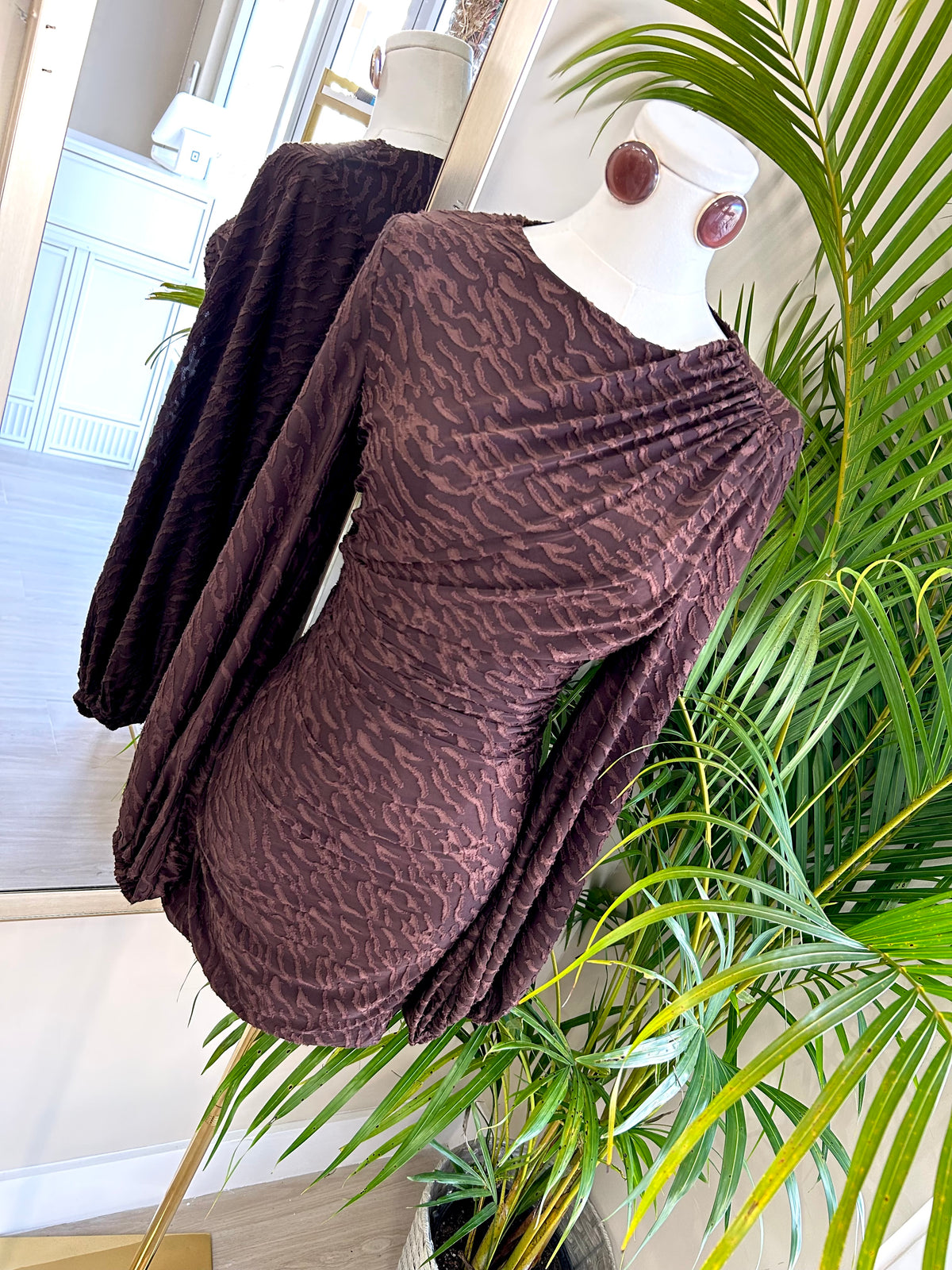 Espresso Swirl Mini Dress