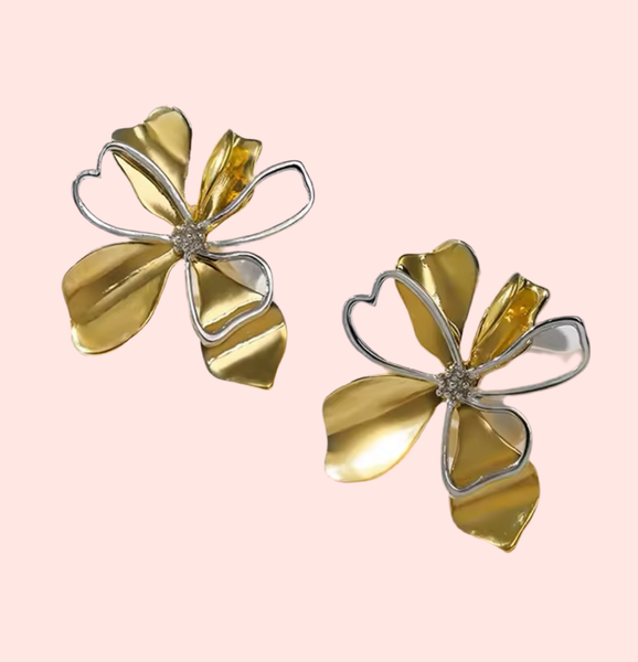 Gilded Floral Pop Earrings