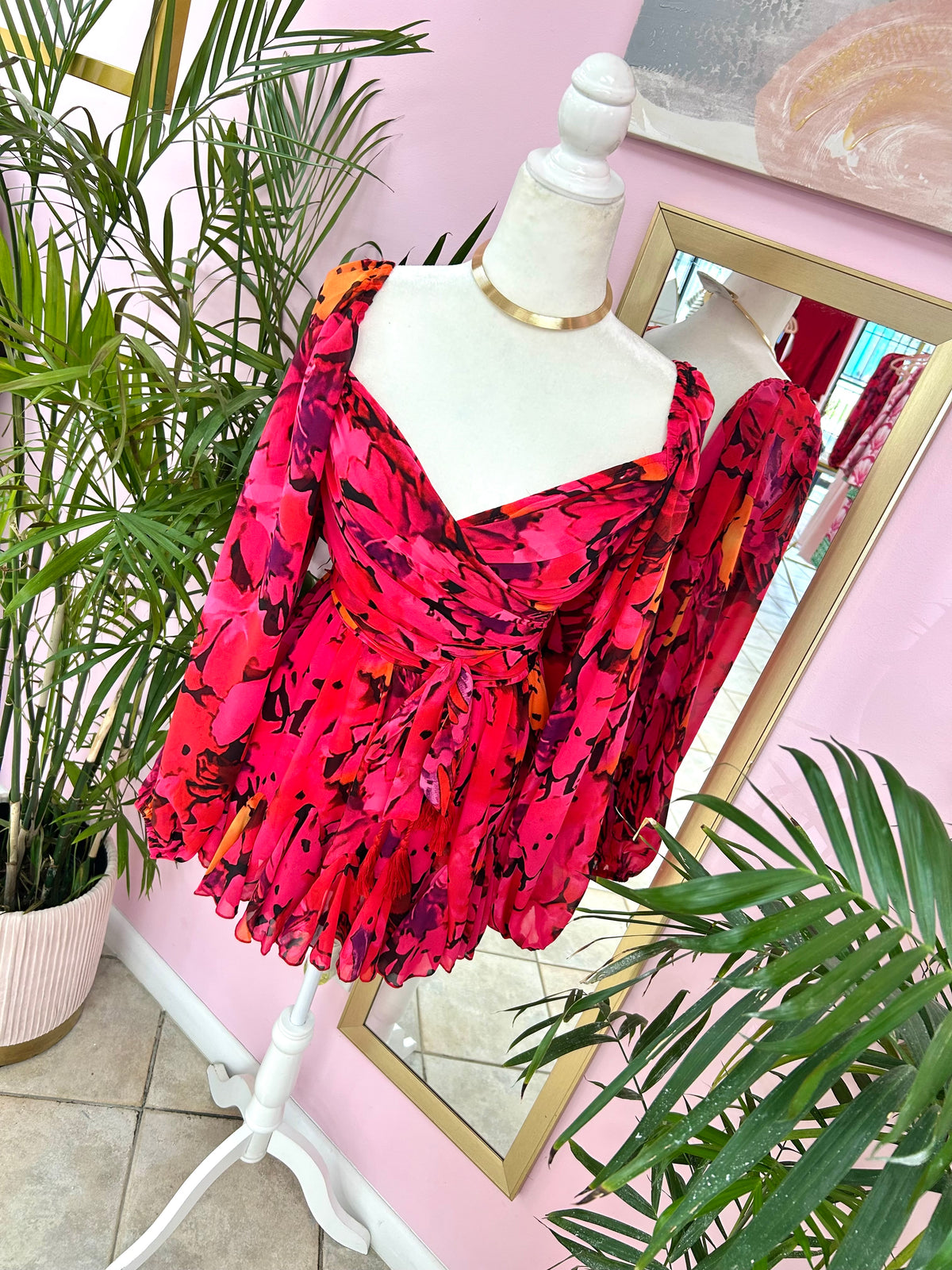 Scarlet Bloom Flutter Romper