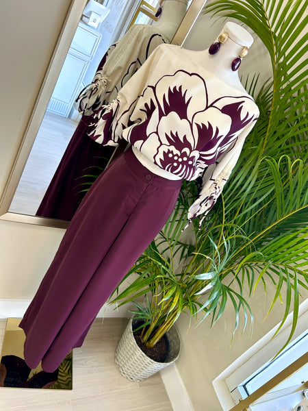 Merlot Lotus Satin Co Ord