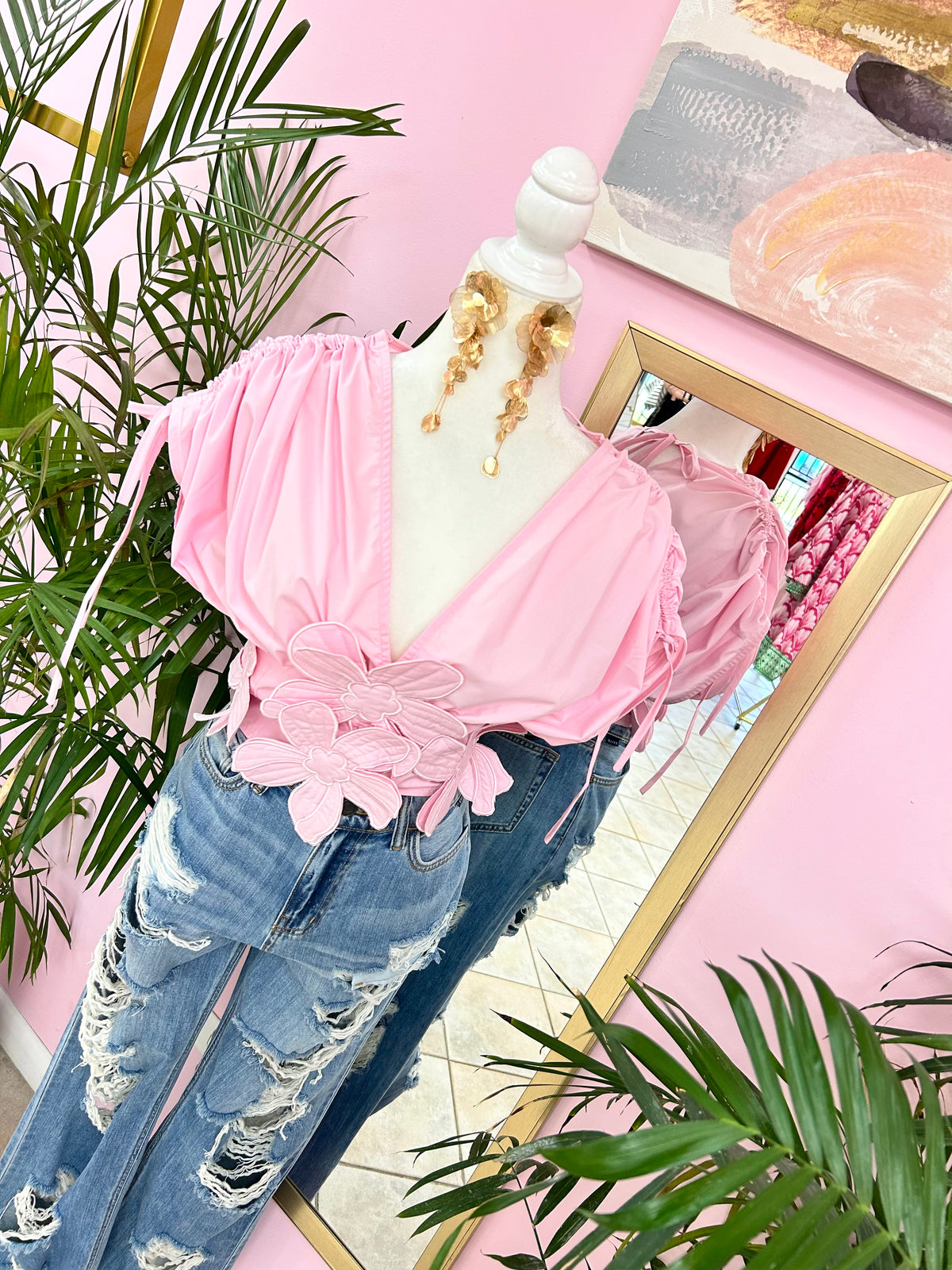 Pink Dahlia Whimsy Pop Blouse