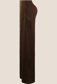 Brown Satin Signature Trousers