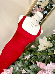 Scarlet Symphony Beaded Mini Dress