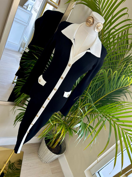 Midnight Manor Knit Midi Dress