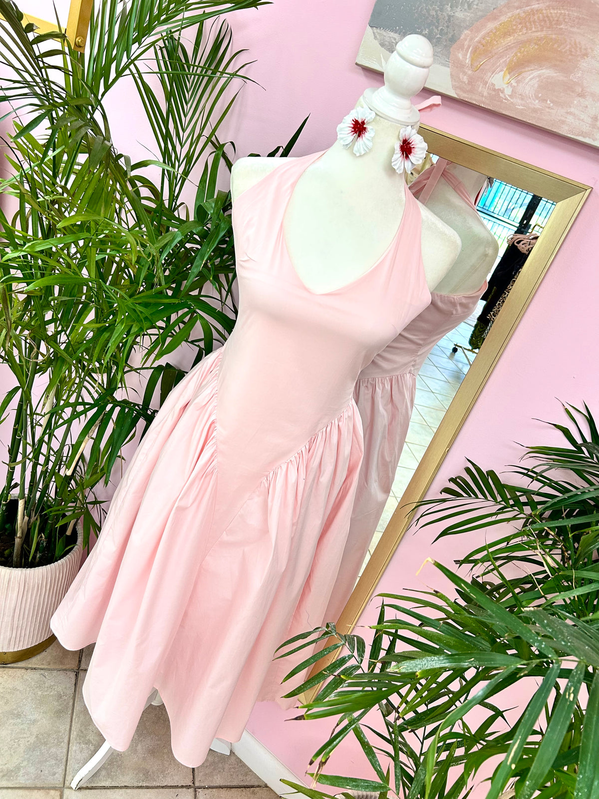 Fairy Blossom Halter Flare Midaxi Dress