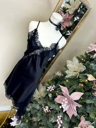 Midnight Eclipse Lace Midi Dress