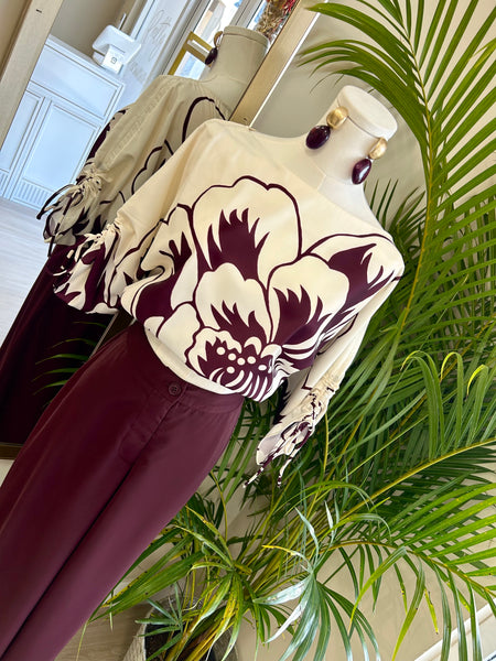 Merlot Lotus Satin Co Ord