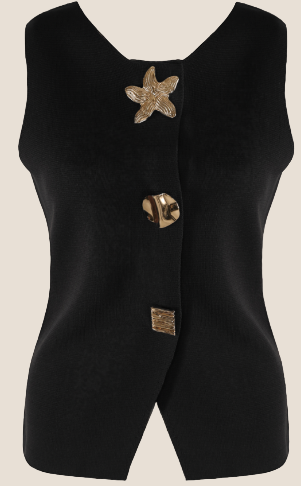 Gilded Petal Knit Vest