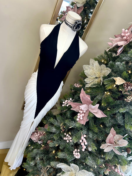 After Twelve Two-Tone Maxi Gown