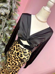 Midnight Twist Satin Tie Top