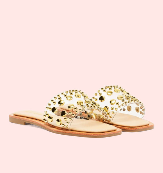 Clearly Studded Sandals