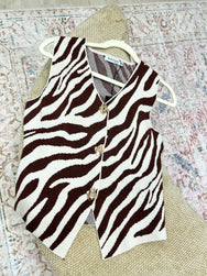 Chocolate Zebra Printed Vest