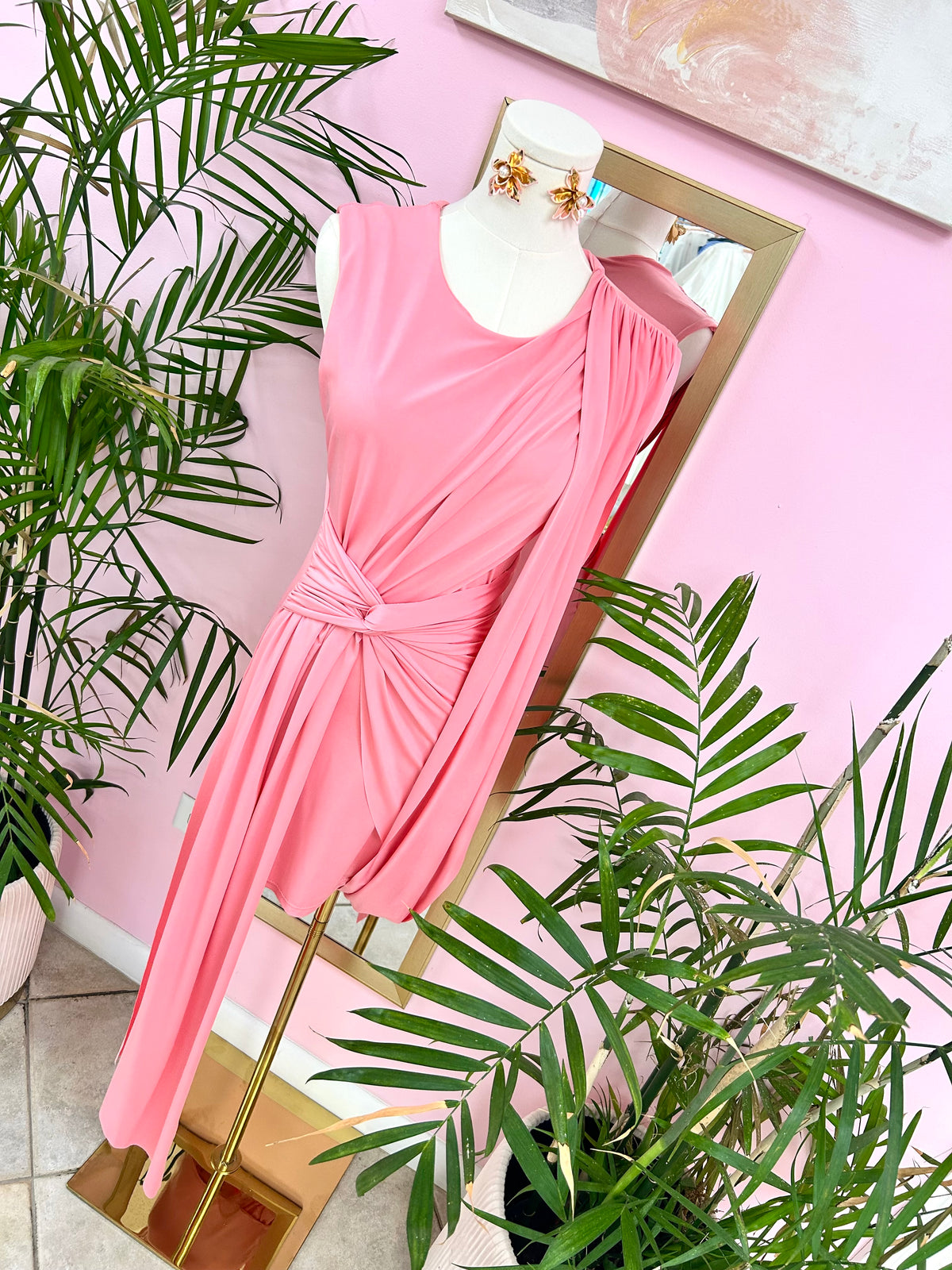 Blush Aphrodite Draped Dress