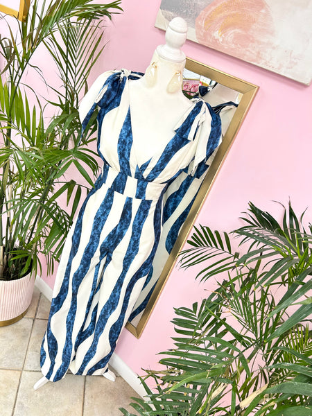 Indigo Waves Printed Jumpsuit