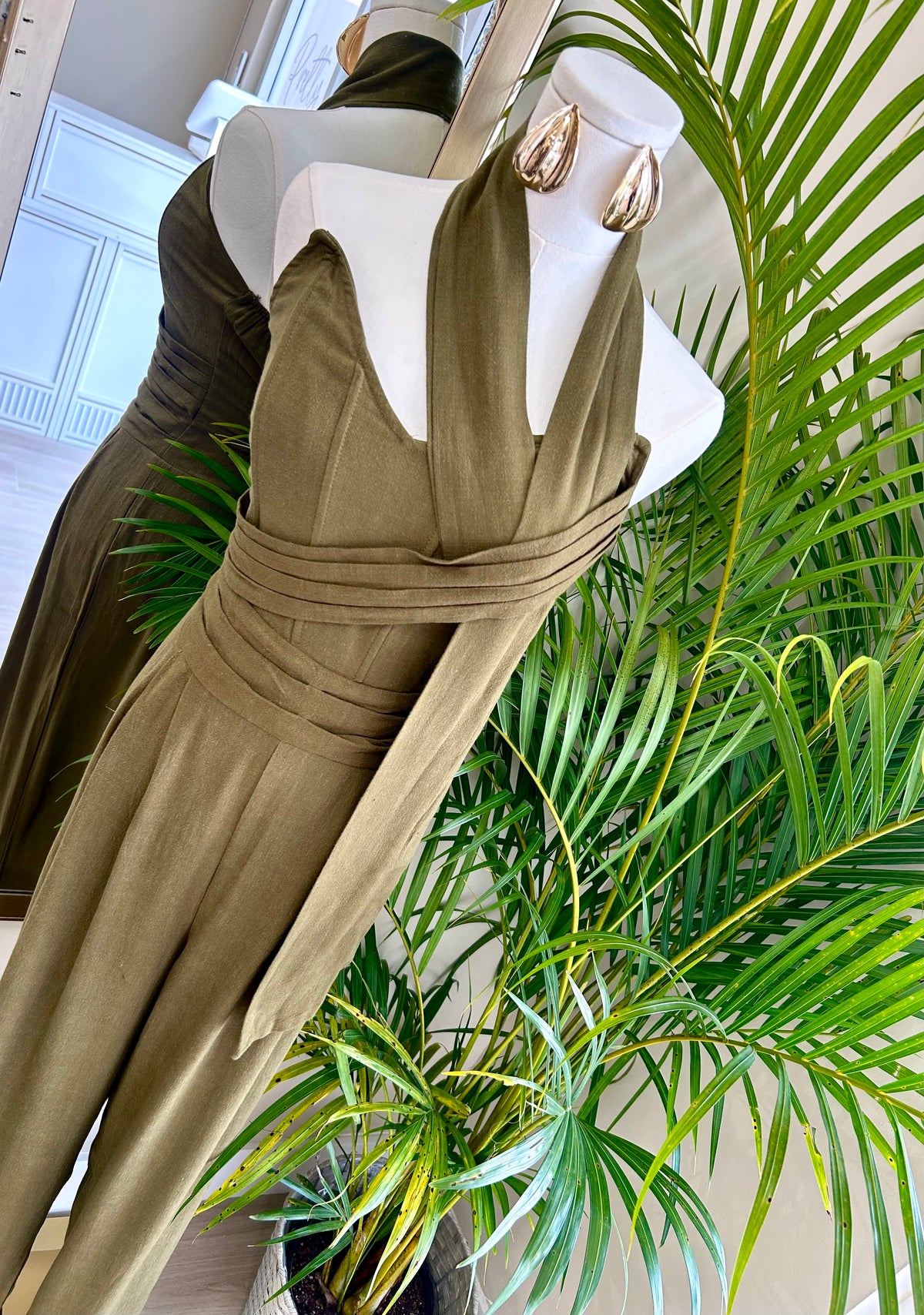 Olive Romance Halter Jumpsuit