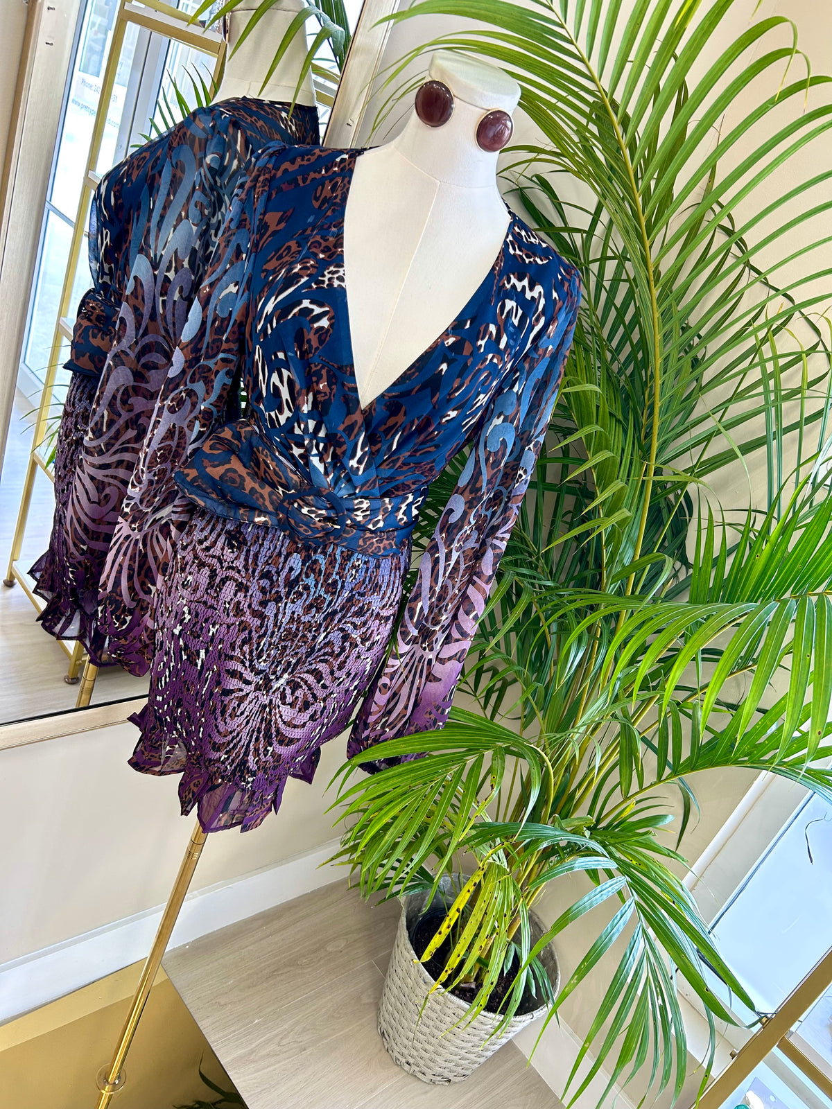 Mystic Plum Printed Mini Dress