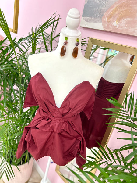 Wine Down Bustier Blouse