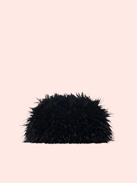 Feather Noir Cloud Clutch