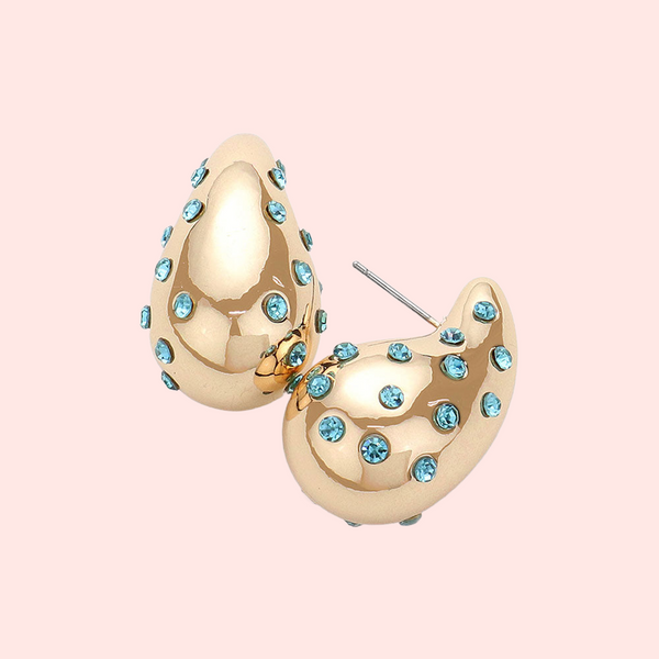 The Dome Turquoise Embellished Earrings
